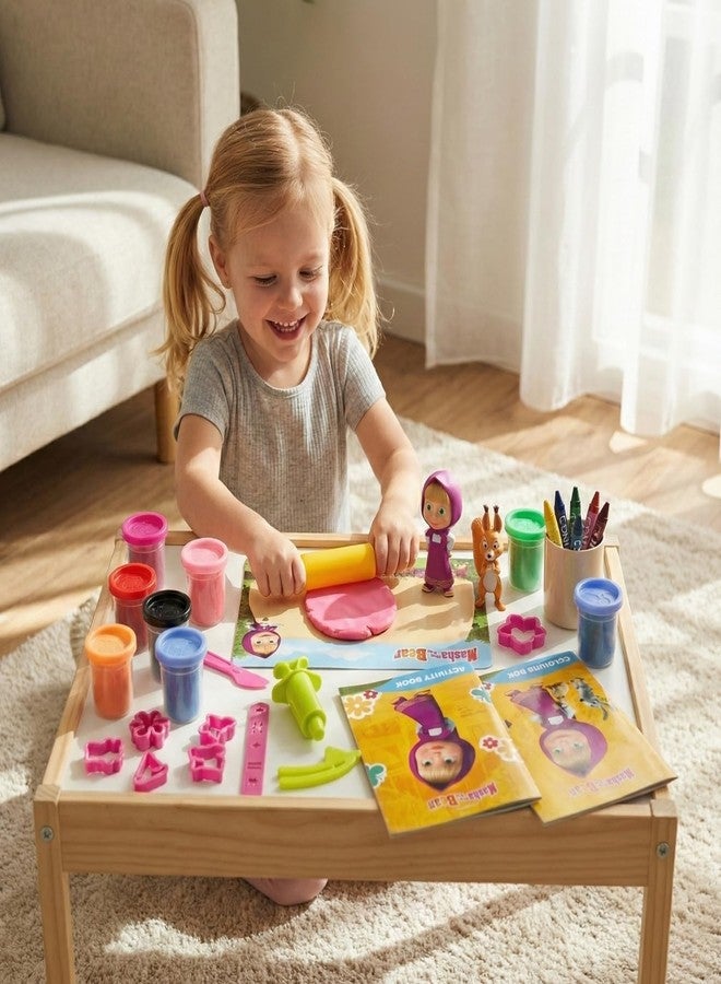 Simba Masha and The Bear Colourful Doughy Dreams Play Dough Set, Includes Masha with Animals Figure and Moulds for Kids 3+ - Image 4